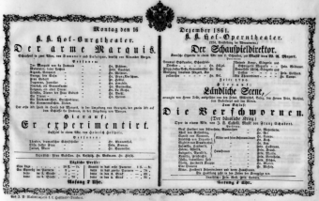Theaterzettel (Oper und Burgtheater in Wien) 18611216 Seite: 1