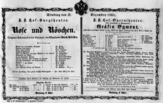Theaterzettel (Oper und Burgtheater in Wien) 18611217 Seite: 1
