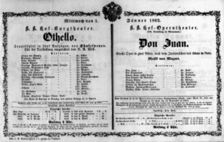 Theaterzettel (Oper und Burgtheater in Wien) 18620101 Seite: 1