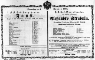 Theaterzettel (Oper und Burgtheater in Wien) 18620109 Seite: 1