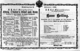Theaterzettel (Oper und Burgtheater in Wien) 18620118 Seite: 1