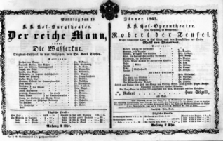 Theaterzettel (Oper und Burgtheater in Wien) 18620119 Seite: 1