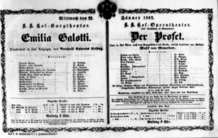 Theaterzettel (Oper und Burgtheater in Wien) 18620122 Seite: 1