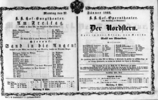 Theaterzettel (Oper und Burgtheater in Wien) 18620127 Seite: 1