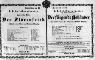 Theaterzettel (Oper und Burgtheater in Wien) 18620130 Seite: 1
