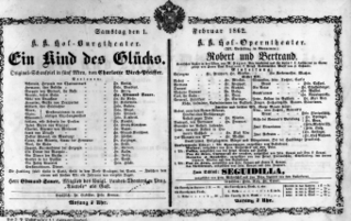 Theaterzettel (Oper und Burgtheater in Wien) 18620201 Seite: 1