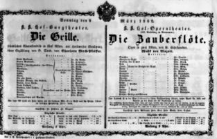 Theaterzettel (Oper und Burgtheater in Wien) 18620309 Seite: 1