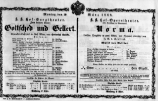 Theaterzettel (Oper und Burgtheater in Wien) 18620310 Seite: 1