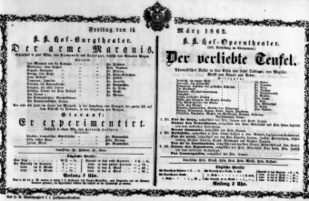 Theaterzettel (Oper und Burgtheater in Wien) 18620314 Seite: 1