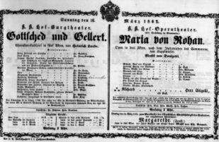 Theaterzettel (Oper und Burgtheater in Wien) 18620316 Seite: 1