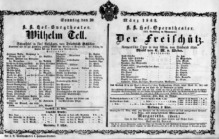 Theaterzettel (Oper und Burgtheater in Wien) 18620330 Seite: 1