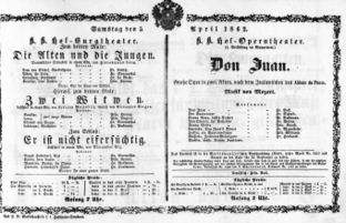Theaterzettel (Oper und Burgtheater in Wien) 18620405 Seite: 2