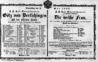 Theaterzettel (Oper und Burgtheater in Wien) 18620515 Seite: 1