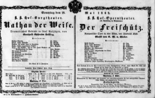 Theaterzettel (Oper und Burgtheater in Wien) 18620518 Seite: 1