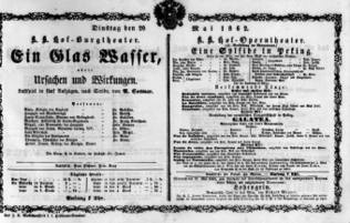 Theaterzettel (Oper und Burgtheater in Wien) 18620520 Seite: 1