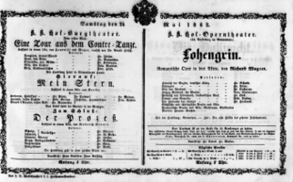 Theaterzettel (Oper und Burgtheater in Wien) 18620524 Seite: 1