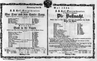 Theaterzettel (Oper und Burgtheater in Wien) 18620525 Seite: 1