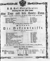 Theaterzettel (Oper und Burgtheater in Wien) 18620610 Seite: 1