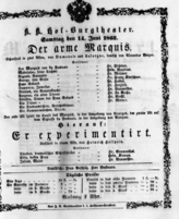 Theaterzettel (Oper und Burgtheater in Wien) 18620614 Seite: 1