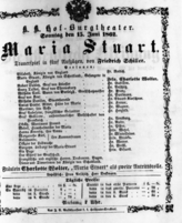 Theaterzettel (Oper und Burgtheater in Wien) 18620615 Seite: 1