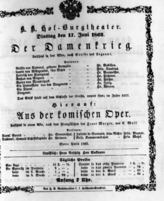 Theaterzettel (Oper und Burgtheater in Wien) 18620617 Seite: 1