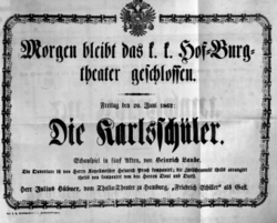 Theaterzettel (Oper und Burgtheater in Wien) 18620620 Seite: 1