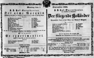 Theaterzettel (Oper und Burgtheater in Wien) 18620901 Seite: 1