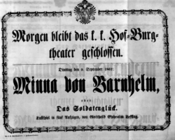 Theaterzettel (Oper und Burgtheater in Wien) 18620909 Seite: 1