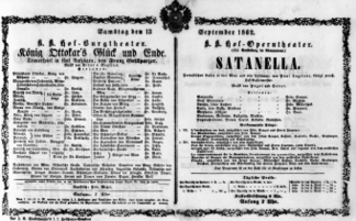 Theaterzettel (Oper und Burgtheater in Wien) 18620913 Seite: 1