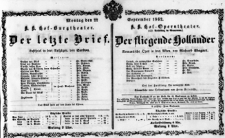 Theaterzettel (Oper und Burgtheater in Wien) 18620922 Seite: 1