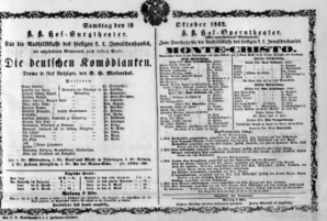 Theaterzettel (Oper und Burgtheater in Wien) 18621018 Seite: 1