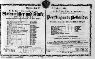 Theaterzettel (Oper und Burgtheater in Wien) 18621027 Seite: 1