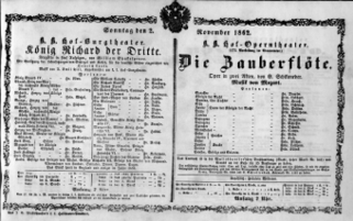 Theaterzettel (Oper und Burgtheater in Wien) 18621102 Seite: 1