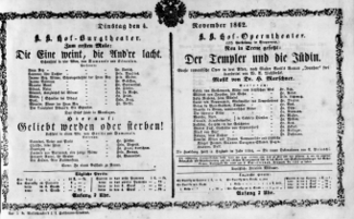 Theaterzettel (Oper und Burgtheater in Wien) 18621104 Seite: 2