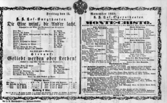 Theaterzettel (Oper und Burgtheater in Wien) 18621114 Seite: 1