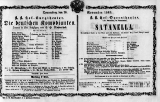 Theaterzettel (Oper und Burgtheater in Wien) 18621120 Seite: 1