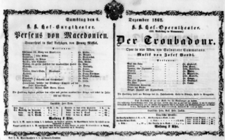 Theaterzettel (Oper und Burgtheater in Wien) 18621206 Seite: 1