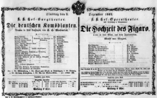 Theaterzettel (Oper und Burgtheater in Wien) 18621209 Seite: 1