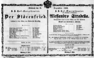 Theaterzettel (Oper und Burgtheater in Wien) 18621210 Seite: 1