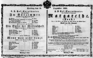 Theaterzettel (Oper und Burgtheater in Wien) 18621212 Seite: 1