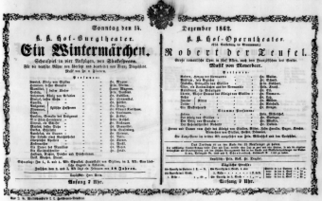 Theaterzettel (Oper und Burgtheater in Wien) 18621214 Seite: 1
