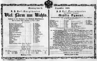 Theaterzettel (Oper und Burgtheater in Wien) 18621215 Seite: 1