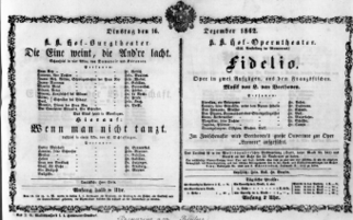 Theaterzettel (Oper und Burgtheater in Wien) 18621216 Seite: 1