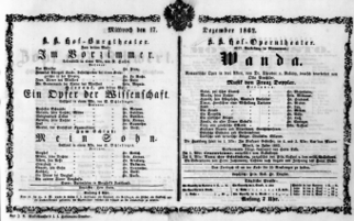 Theaterzettel (Oper und Burgtheater in Wien) 18621217 Seite: 1