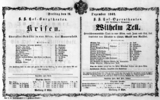 Theaterzettel (Oper und Burgtheater in Wien) 18621219 Seite: 1