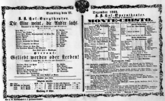 Theaterzettel (Oper und Burgtheater in Wien) 18621227 Seite: 1