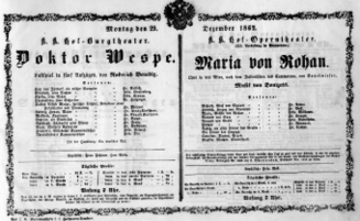 Theaterzettel (Oper und Burgtheater in Wien) 18621229 Seite: 1