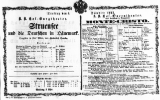 Theaterzettel (Oper und Burgtheater in Wien) 18630106 Seite: 1