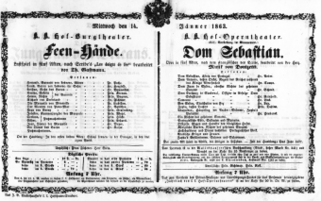 Theaterzettel (Oper und Burgtheater in Wien) 18630114 Seite: 1