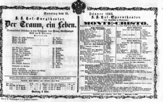 Theaterzettel (Oper und Burgtheater in Wien) 18630118 Seite: 1